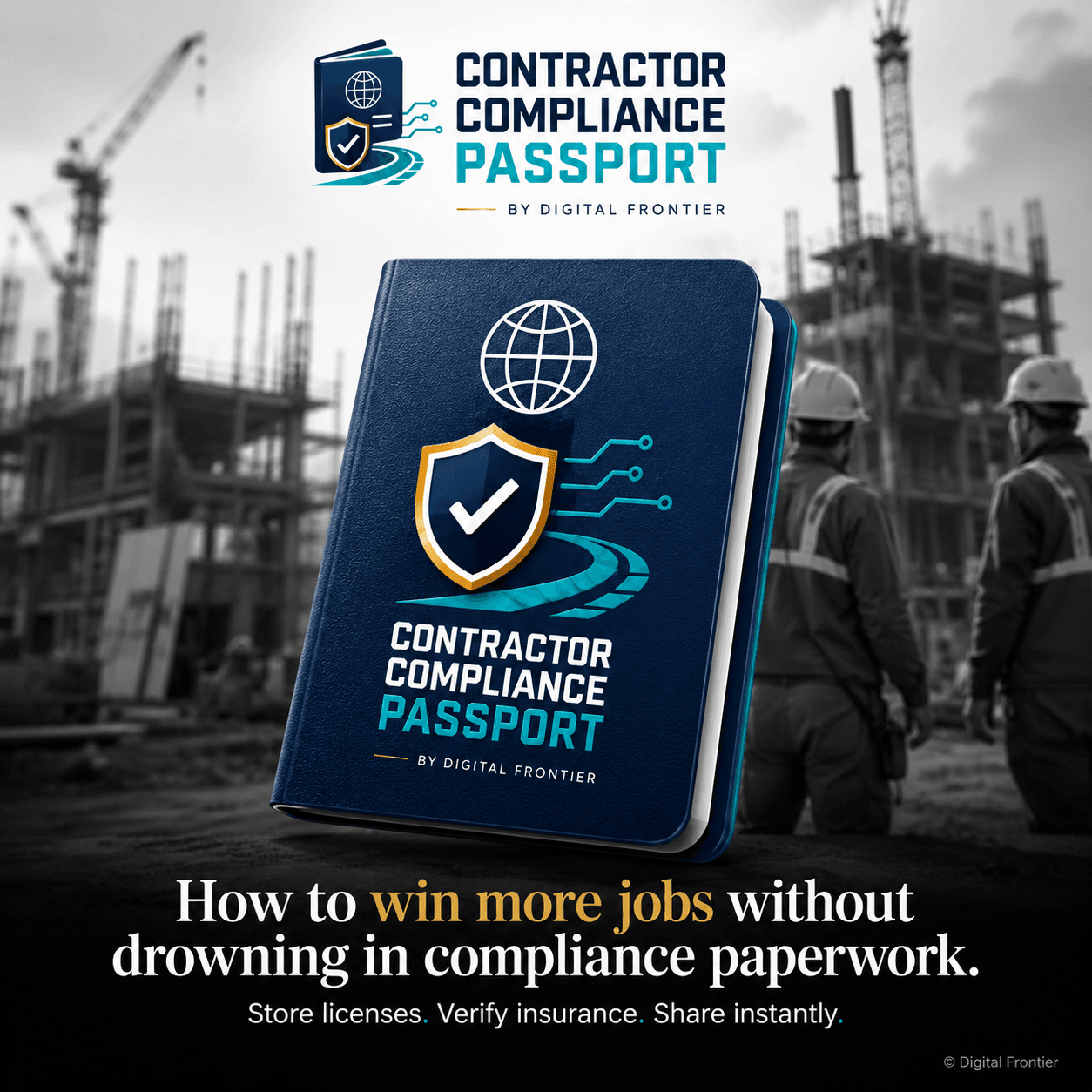 Contractor Compliance Passport construction marketing poster